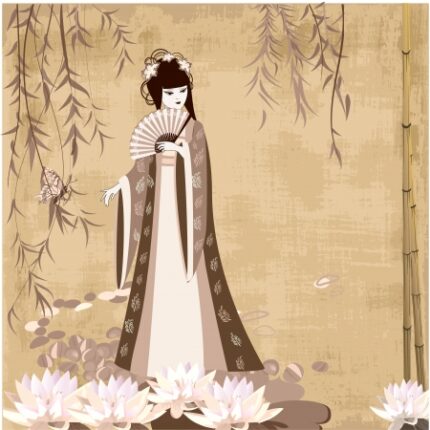 古い時代の中国の少女