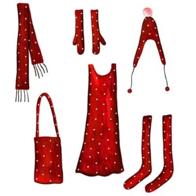 赤い洋服のイラスト