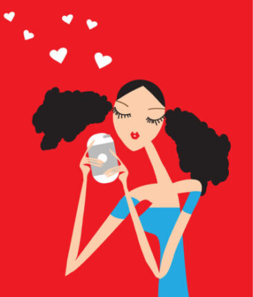 スマホを見る少女