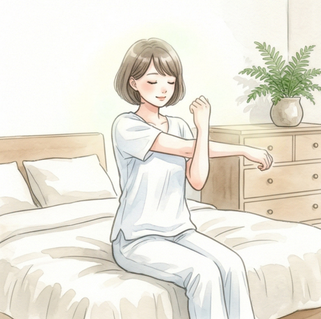 ストレッチをしている女性