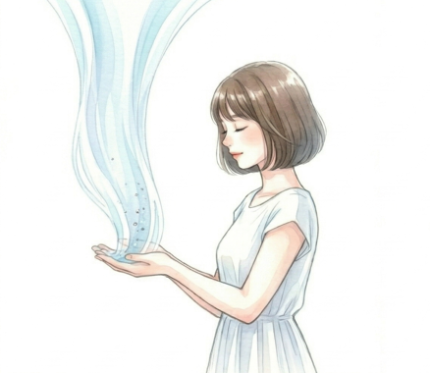 手のひらに水