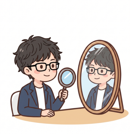 鏡の中の自分を観察
