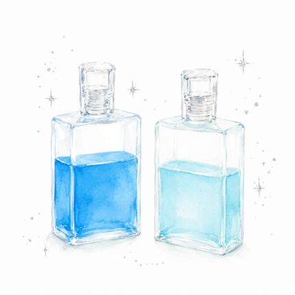 幻想的な水色のボトル